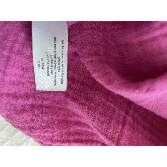 Lane Bryant Gauze Coastal Casual Top Pink 100% Cotton Size 14 Preppy Comfort EUC - Picture 10 of 12